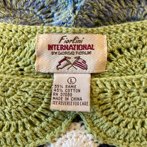Fiorlini International (By Giorgio Fiorlini) Ladies Crochet Blue & Green Top - Picture 2 of 11